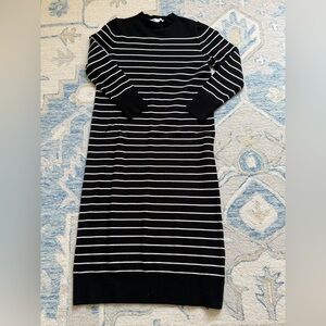 Zara Black and White Sweater Maxi Striped Women's Dress